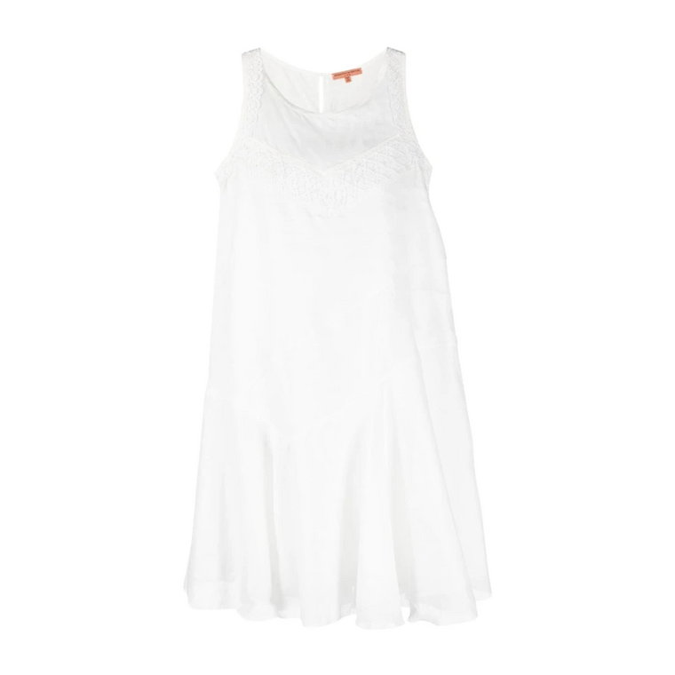 Biała Koronkowa Sukienka Mini Ermanno Scervino