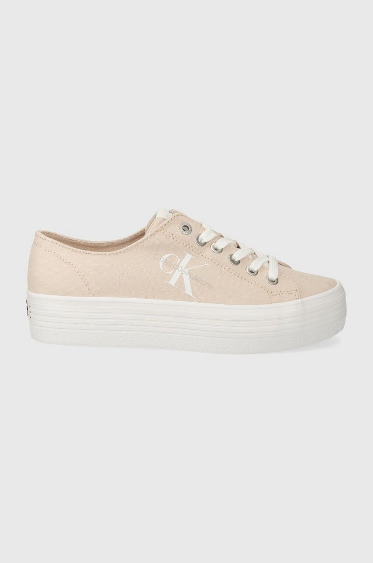 Calvin Klein Jeans tenisówki VULC FLATFORM ESSENTIAL MONO damskie kolor różowy YW0YW01030