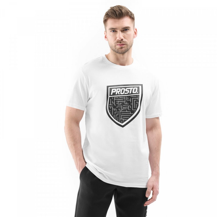 Męski t-shirt z nadrukiem Prosto Yumzle - biały