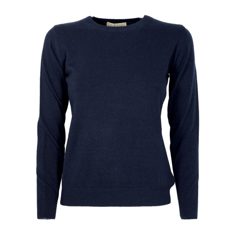 Miękki Sweter z Kaszmiru z Okrągłym Dekoltem w Kolorze Niebieskim Cashmere Company