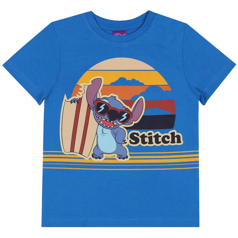 Stitch Disney Koszulka/T-Shirt Niebieski Chłopięcy, Bawełniany 7 Lat 122 Cm