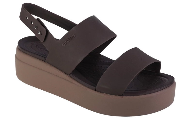 Crocs Brooklyn Low Wedge 206453-2ZL, Damskie, Brązowe, sandały, syntetyk, rozmiar: 34/35