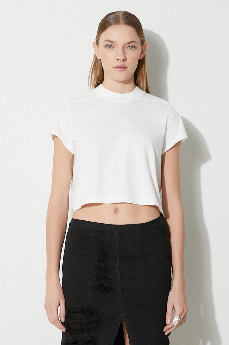 Rick Owens t-shirt bawełniany Cropped Small Level T-Shirt damski kolor biały DS01D1207.RN.11