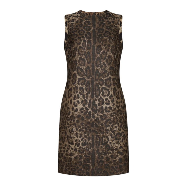 Leopard Jacquard Shift Sukienka Dolce & Gabbana