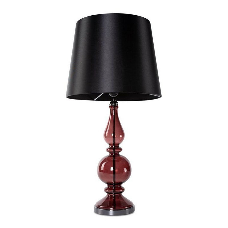 Lampa Stołowa Szklana Alma 28X36X70 Bordowa + Czarna