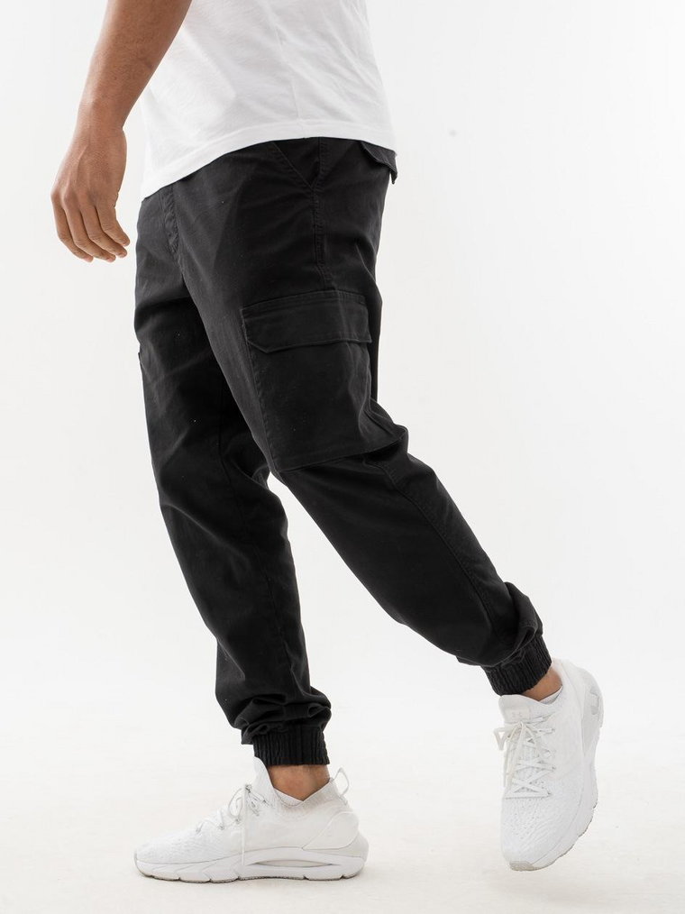 Spodnie Jogger Cargo Materiałowe Slim Męskie Czarne SSG Classic SS21