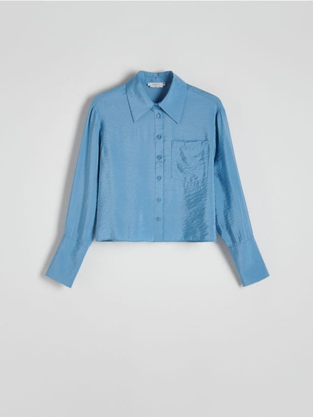 Reserved - Koszula z połyskującej tkaniny - jasnoniebieski