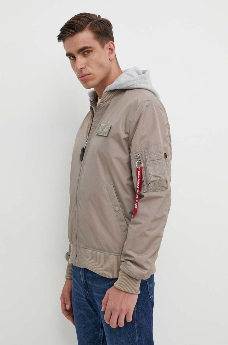 Alpha Industries kurtka MA-1 TT Hood męska kolor beżowy przejściowa