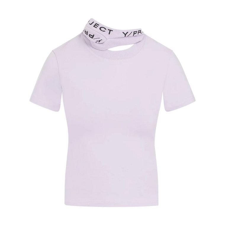 Liliowy T-shirt z bawełny Top różowy fioletowy Y/Project