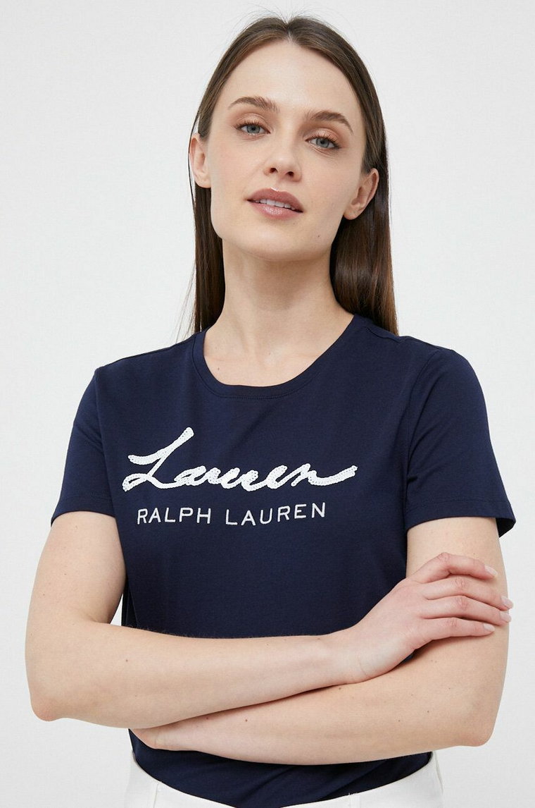 Lauren Ralph Lauren t-shirt damski kolor granatowy
