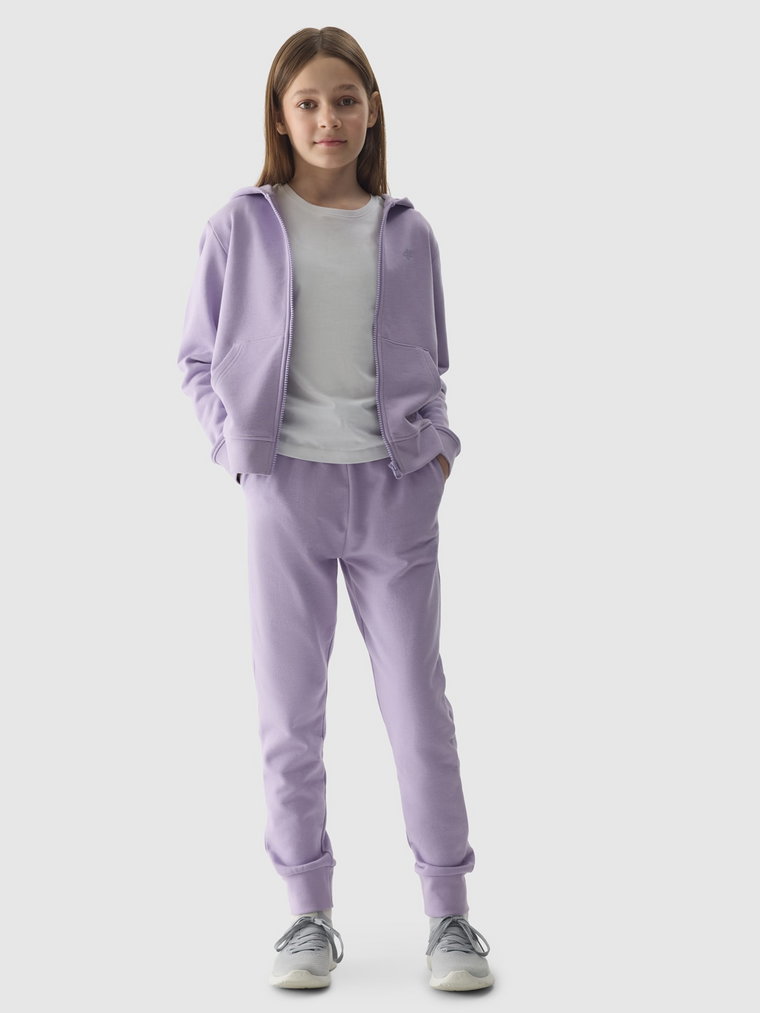 Spodnie dresowe joggery dziewczęce - fioletowe