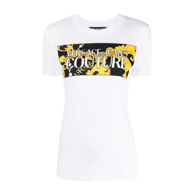 Biała Damska Koszulka - Kolekcja Aw23 Versace Jeans Couture