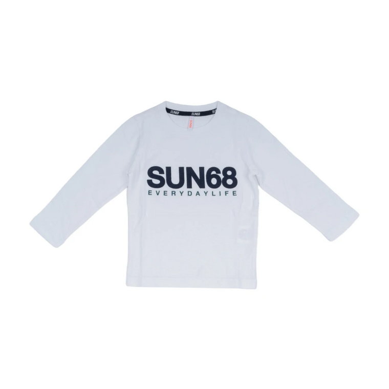Biała koszulka z długim rękawem i logo Sun68