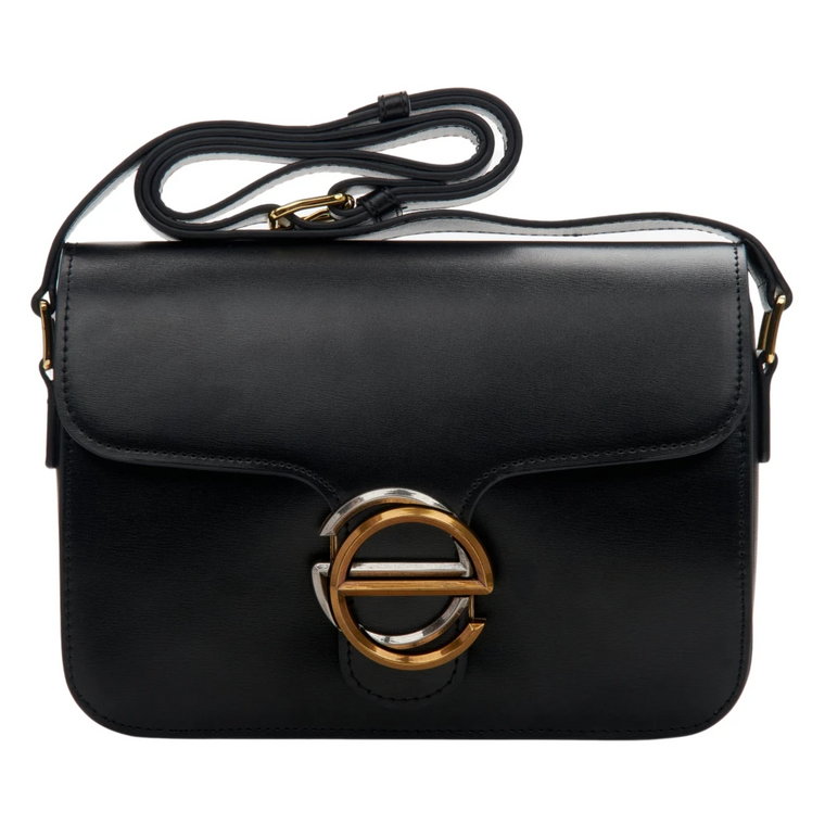 Women's Small Black Handbag with Gold Hardware made of Leather Estro Er00113185 Estro