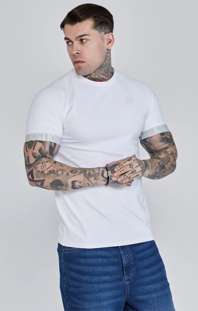 T-shirt męski SikSilk TECH 27090 Biały