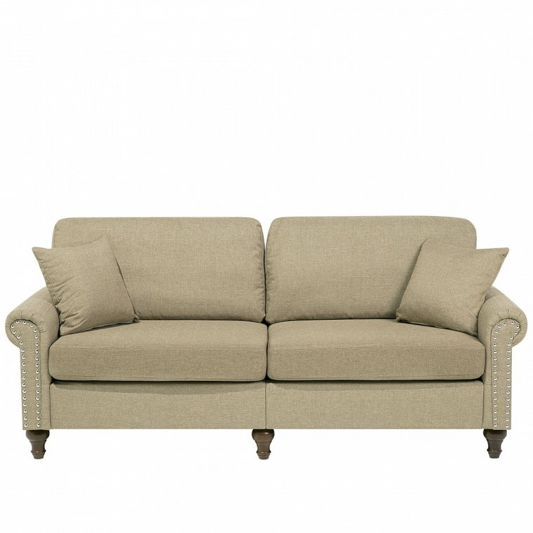 Sofa trzyosobowa tapicerowana jasnobrązowa Bronislao BLmeble kod: 4260602374084