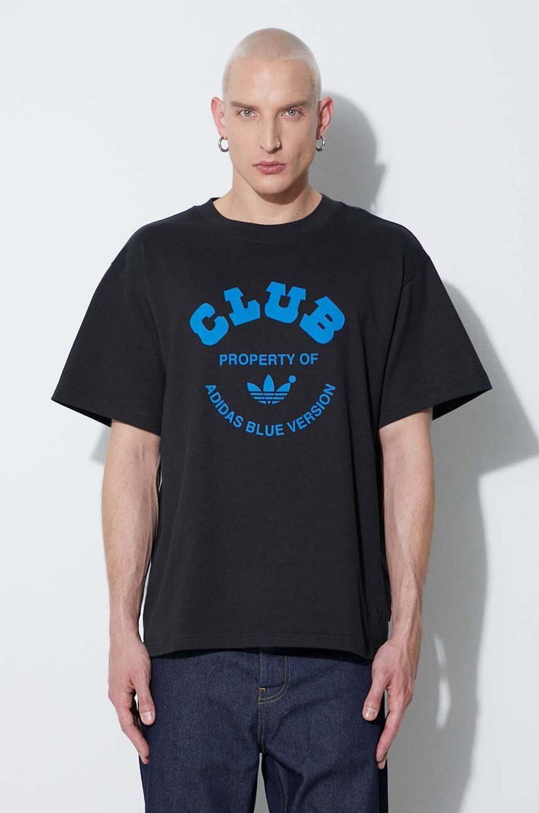 adidas Originals t-shirt bawełniany Club Tee Blue Version kolor czarny z nadrukiem IA2458