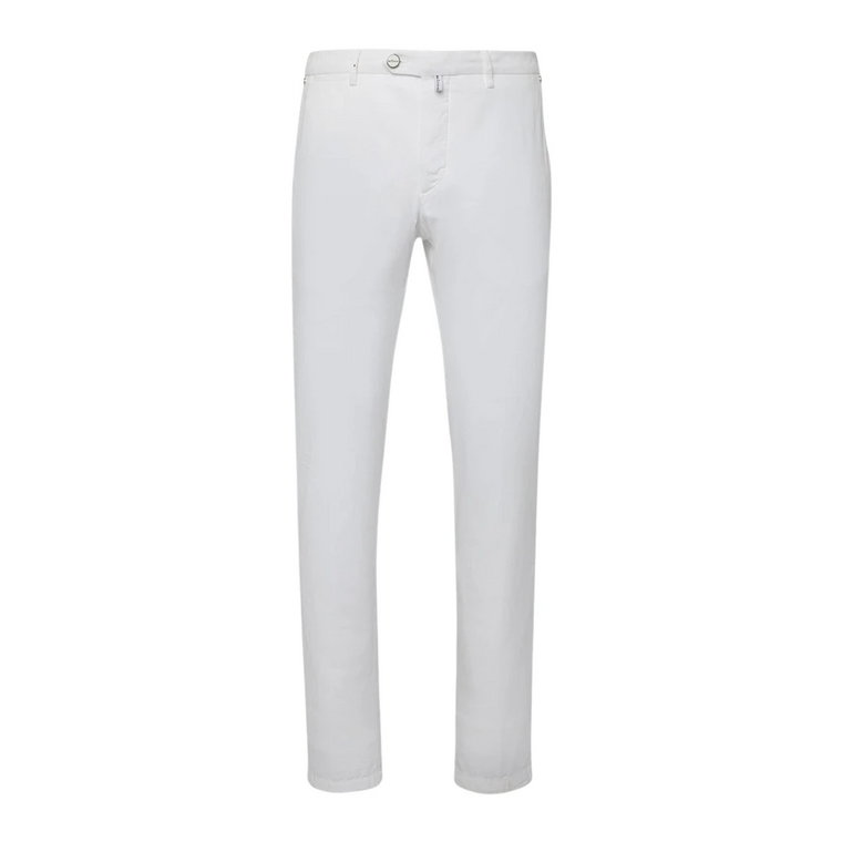 Bawełniano-jedwabne białe spodnie Kiton