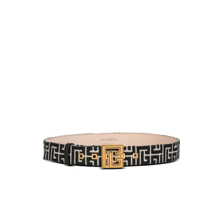 PB Belt in monogrammed jacquard Balmain