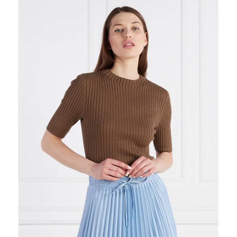 Marc O' Polo Sweter Pullover cropped | Regular Fit | z dodatkiem lnu