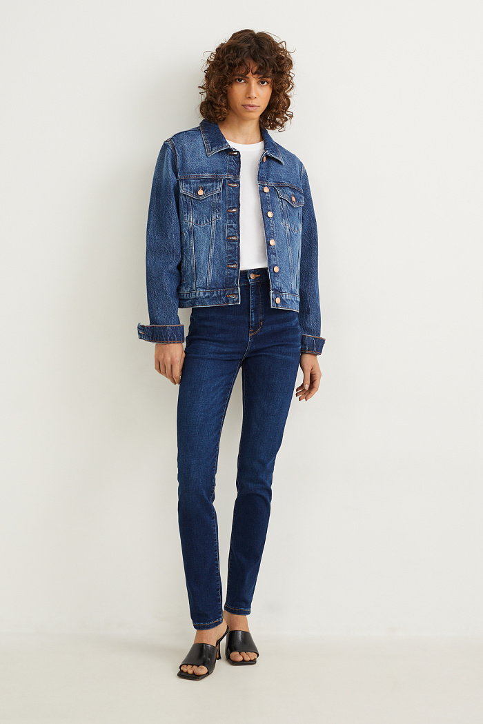 C&A Slim jeans-wysoki stan-dżinsy modelujące-LYCRA, Niebieski, Rozmiar: 38