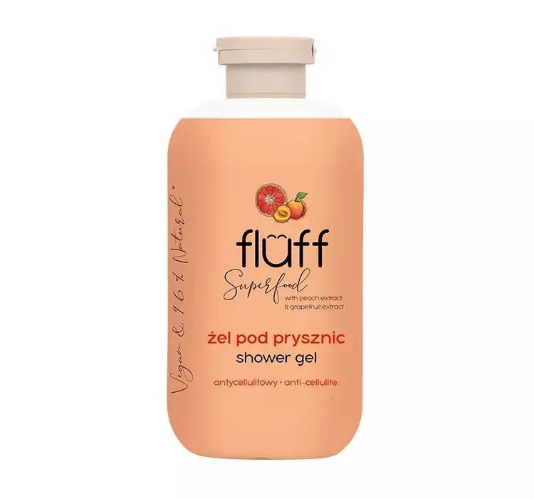 FLUFF SUPERFOOD ANTYCELLULITOWY ŻEL POD PRYSZNIC BRZOSKWINIA I GREJPFRUT 500ML