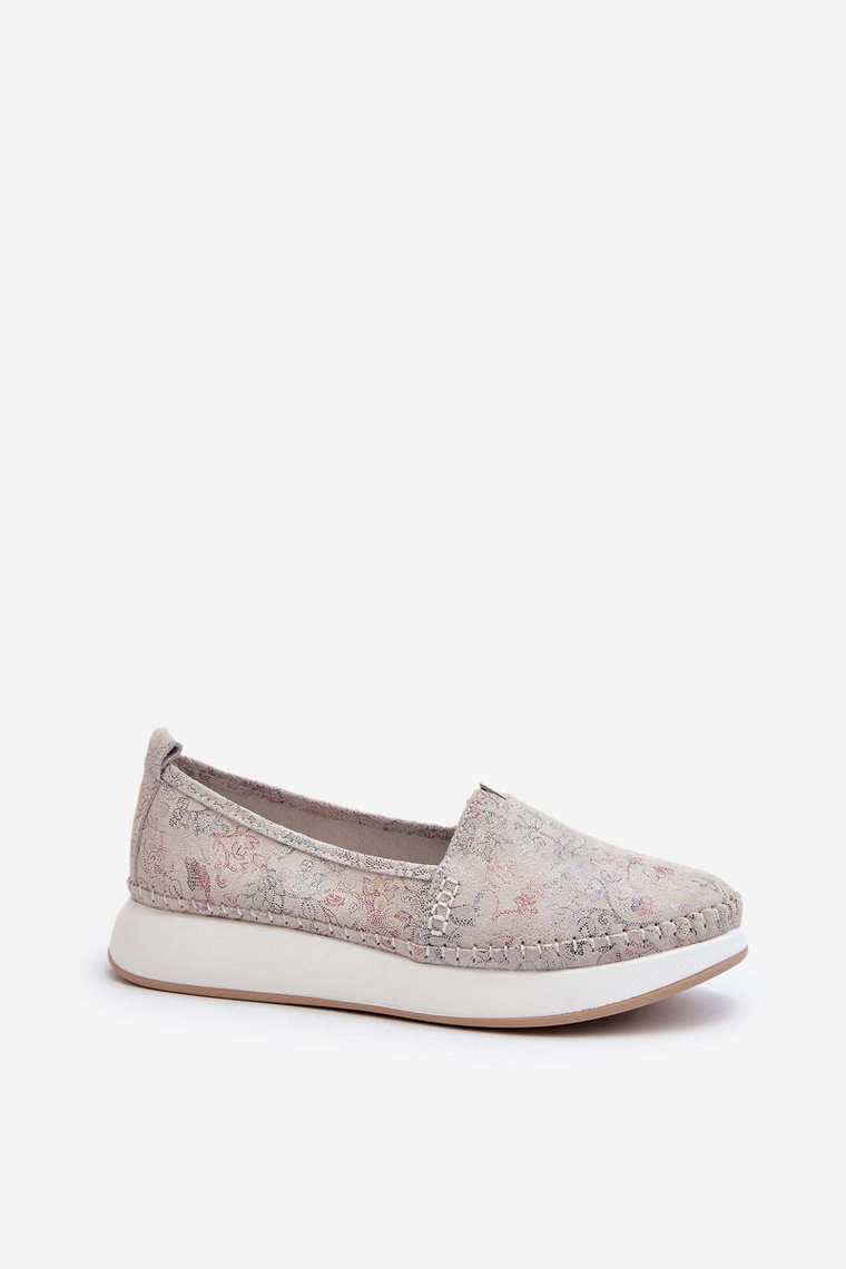 Espadryle Damskie Skóra Platforma Multikolor Chorisa 7892-1