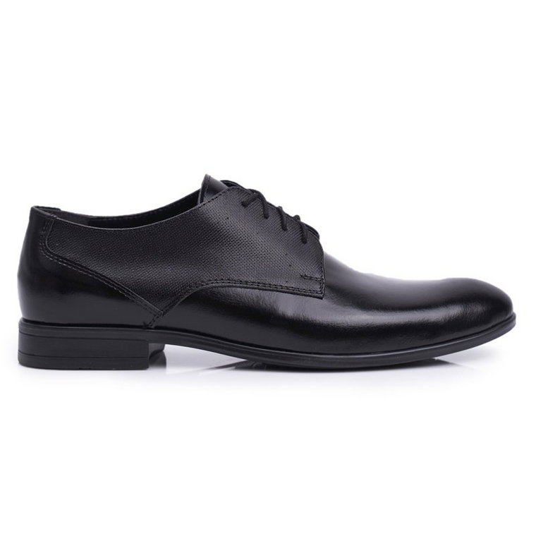 Bednarek Polish Shoes Półbuty Męskie Eleganckie Bednarek Skórzane Czarne Jantar