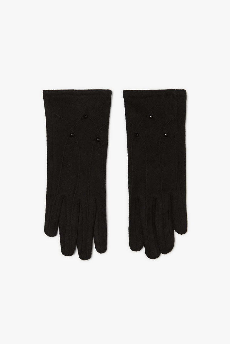 Gładkie rękawiczki z koralikami czarne