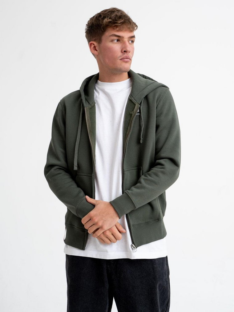 Rozpinana Bluza Z Kapturem Męska Oliwkowa Alpha Industries Basic Zip SL