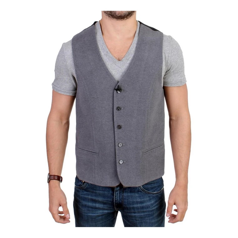 Gray cotton blend casual vest Costume National