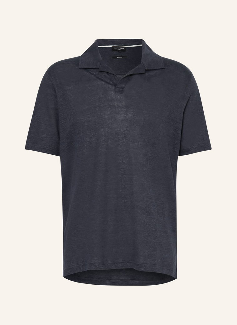 Ted Baker Koszulka Polo Z Dzianiny Flinpo Regular Fit Z Lnu blau