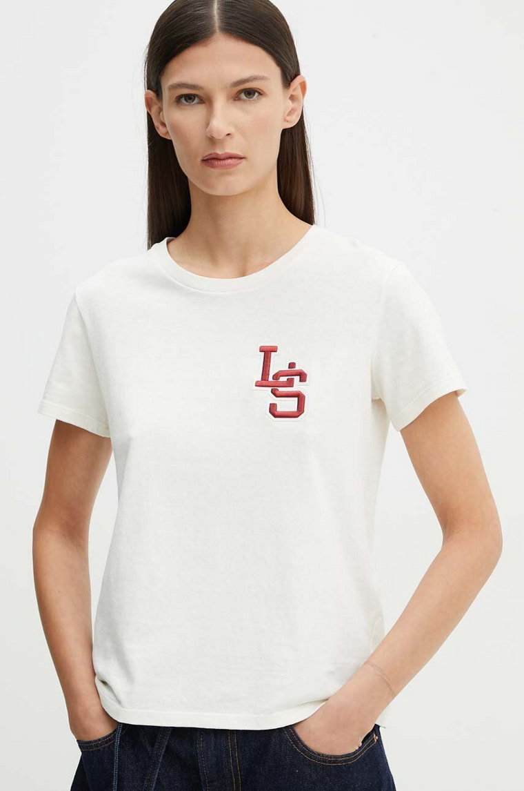 Levi's t-shirt damski kolor beżowy 17369