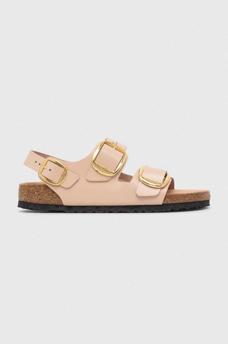 Birkenstock sandały skórzane Milano Big Buckle damskie kolor beżowy 1026484