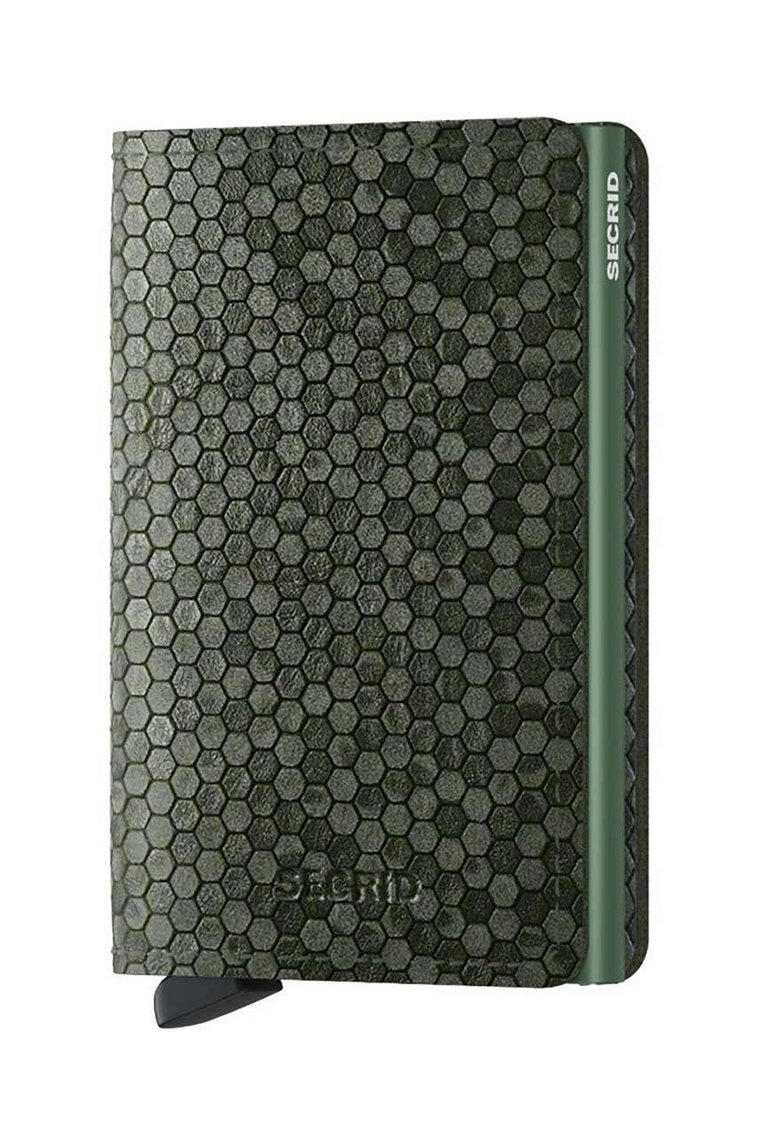 Secrid portfel skórzany Slimwallet Hexagon Green kolor zielony