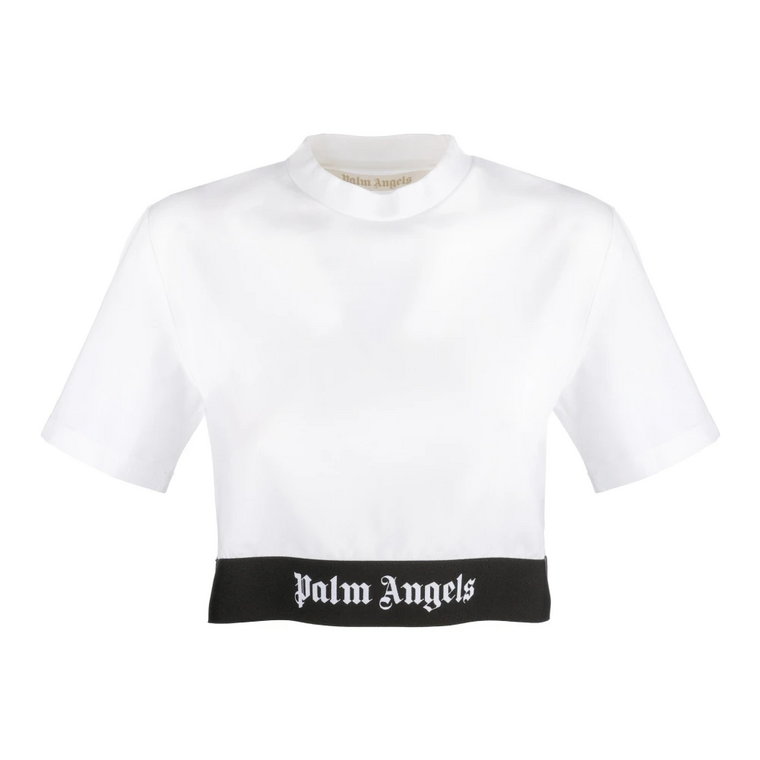 Biała Koszulka z Krótkim Rękawem Palm Angels