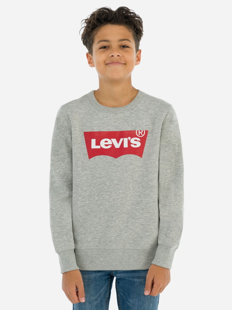 Bluza bez kaptura chłopięca Levi's Lvb-Batwing Crewneck Sweatshirt 9E9079-C87 170-176 cm Szara (3665115046168). Bluzy chłopięce bez kaptura