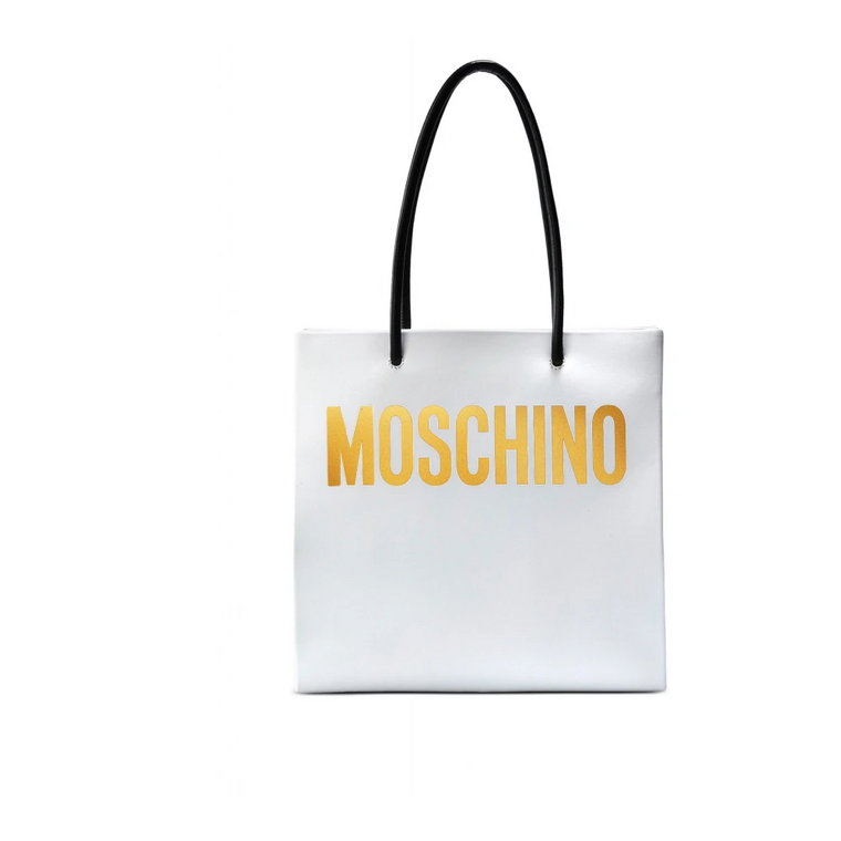 Biała torba z logo Moschino