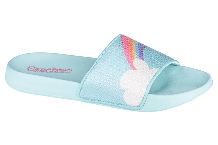 Skechers Sunny Slides-Dreamy Steps 86994L-LBMT, Dla dziewczynki, Niebieskie, klapki, syntetyk, rozmiar: 27,5