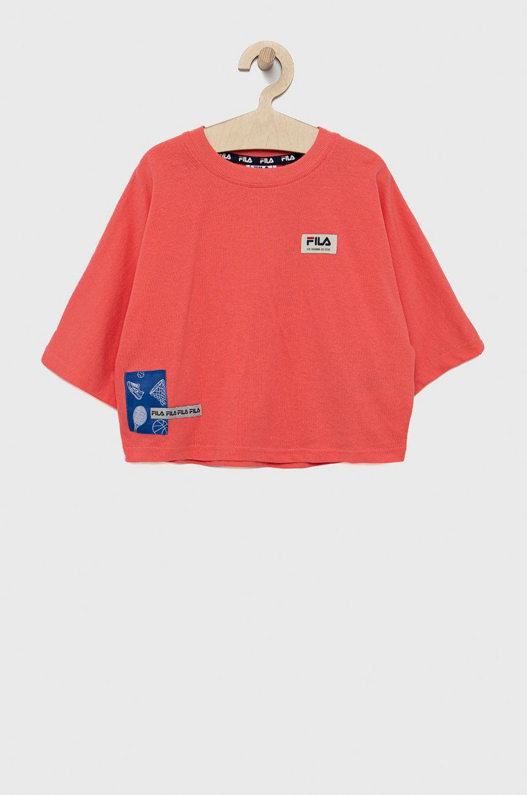 Fila t-shirt bawełniany dziecięcy kolor pomarańczowy
