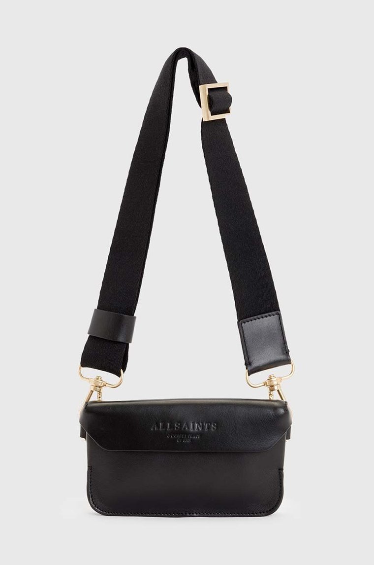 AllSaints torebka skórzana ZOE CROSSBODY kolor czarny W312XB