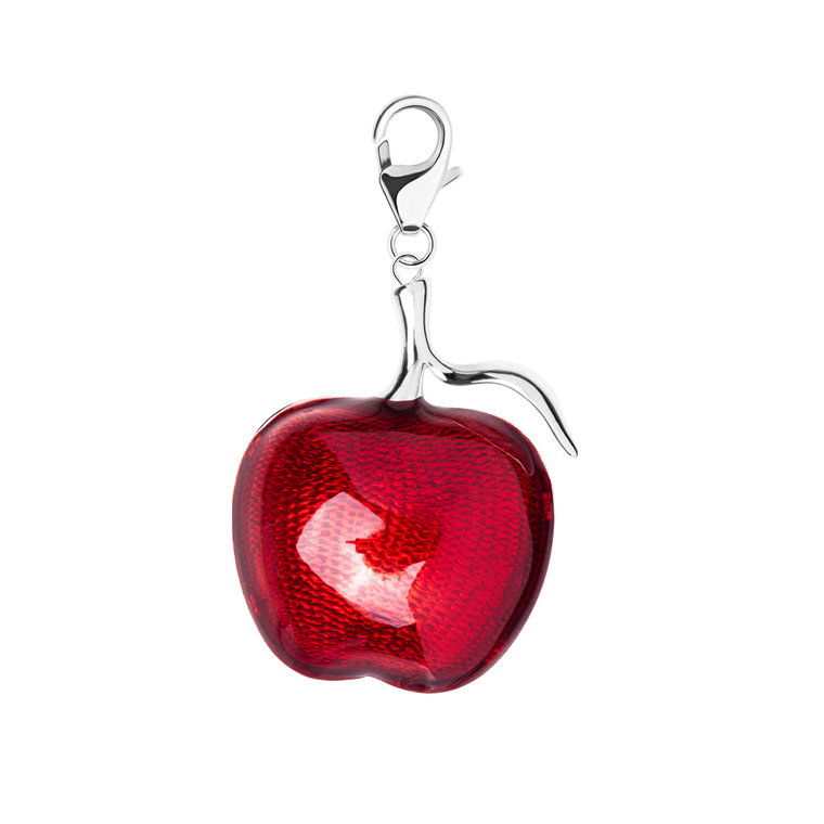 Zawieszka srebrna pokryta czerwoną emalią - jabłko - YES Charms