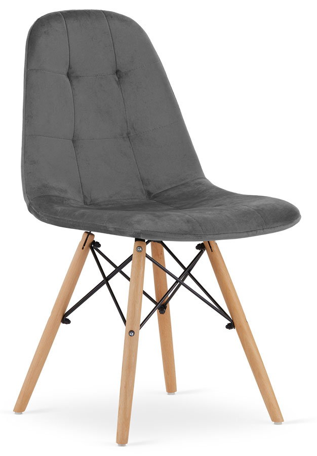 Szare skandynawskie krzesło tapicerowane - Zipro 3X