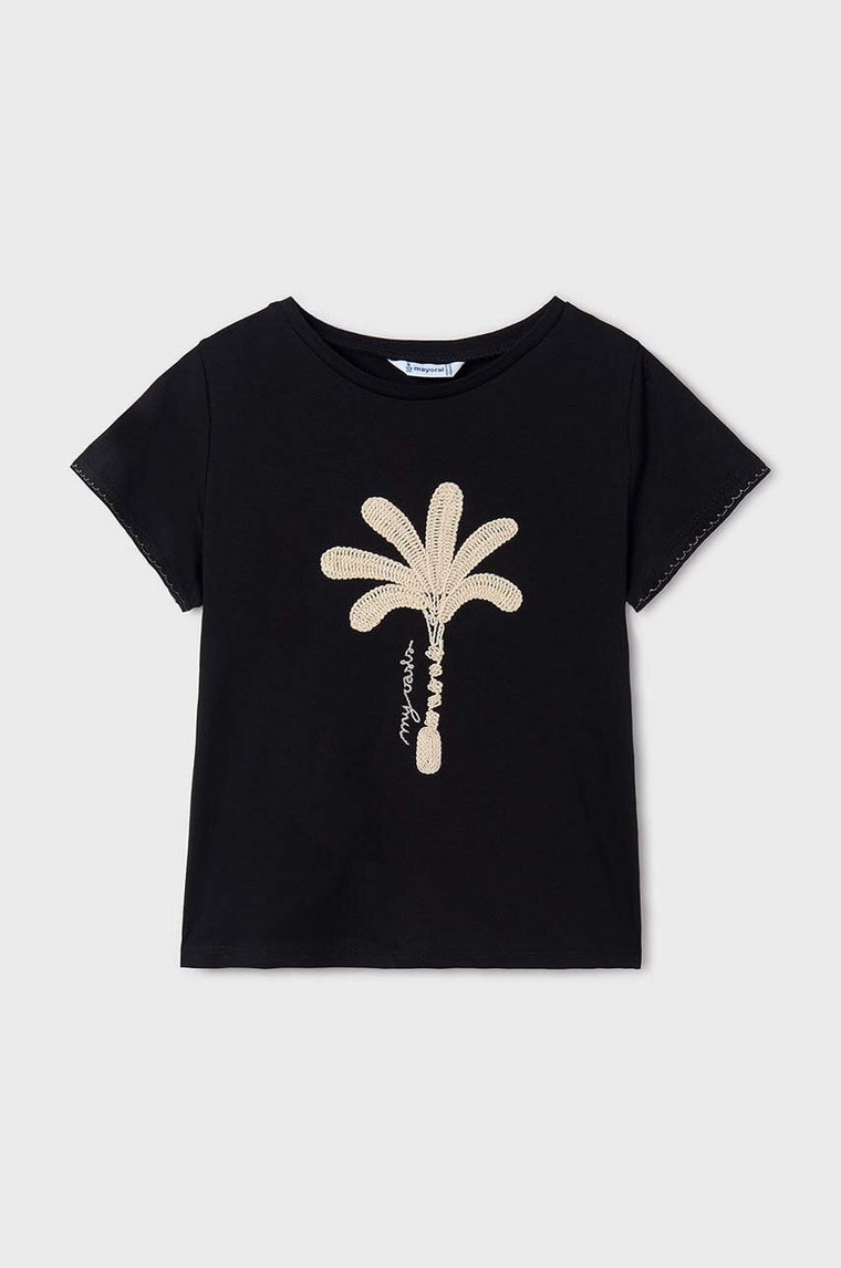 Mayoral t-shirt bawełniany dziecięcy kolor czarny