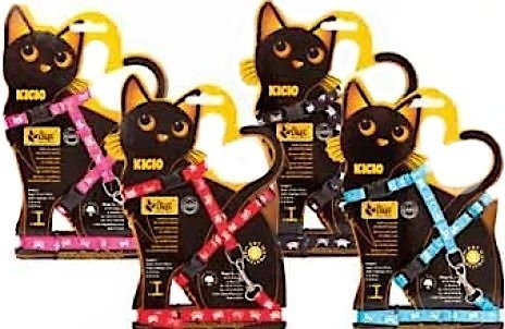 Dingo Komplet "KICIO" szelki + smycz dla małych kotów czarny