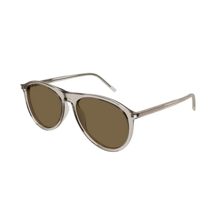 Beige Brown Okulary SL 667 Model Saint Laurent