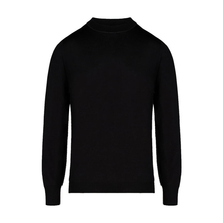 Czarny Sweter z Ręcznie Haftowaną Wzorzystą Wzorem Maison Margiela