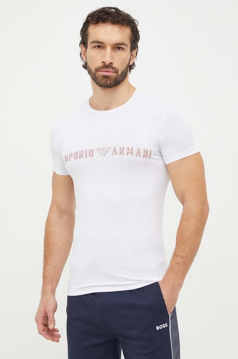 Emporio Armani Underwear t-shirt lounge kolor biały z nadrukiem