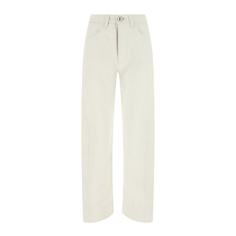 Białe jeansy z mieszanką bawełny Jil Sander