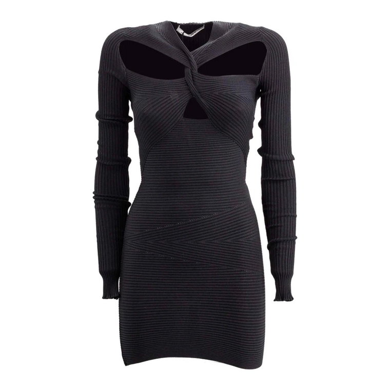 Czarna sukienka mini z wycięciami Philosophy di Lorenzo Serafini